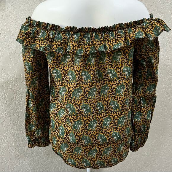 J.crew ratti elephant off shoulder button top women’s size 2 - Picture 6 of 7